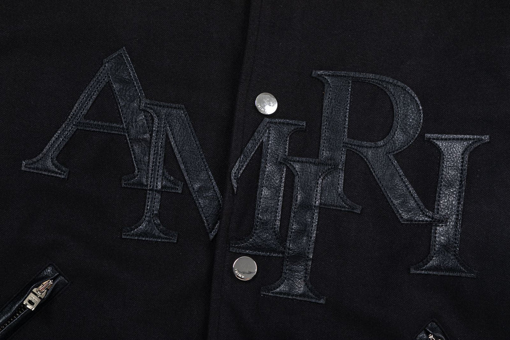 AMlRl Staggered Logo Varsity Jacket