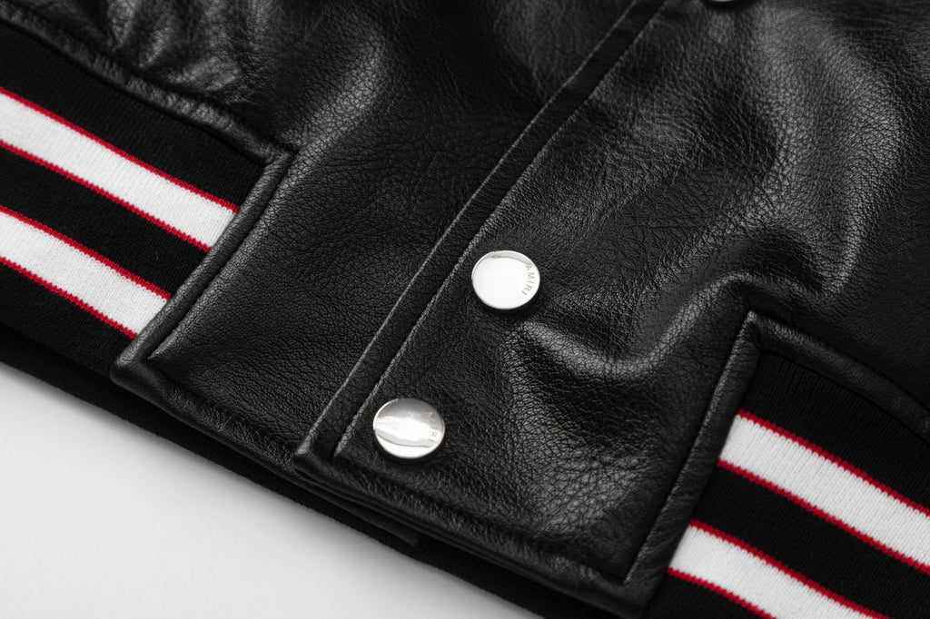 AMlRl Club Leather Varsity Jacket