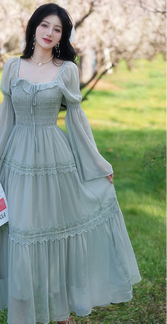 Sakura Matcha Fairycore Dress