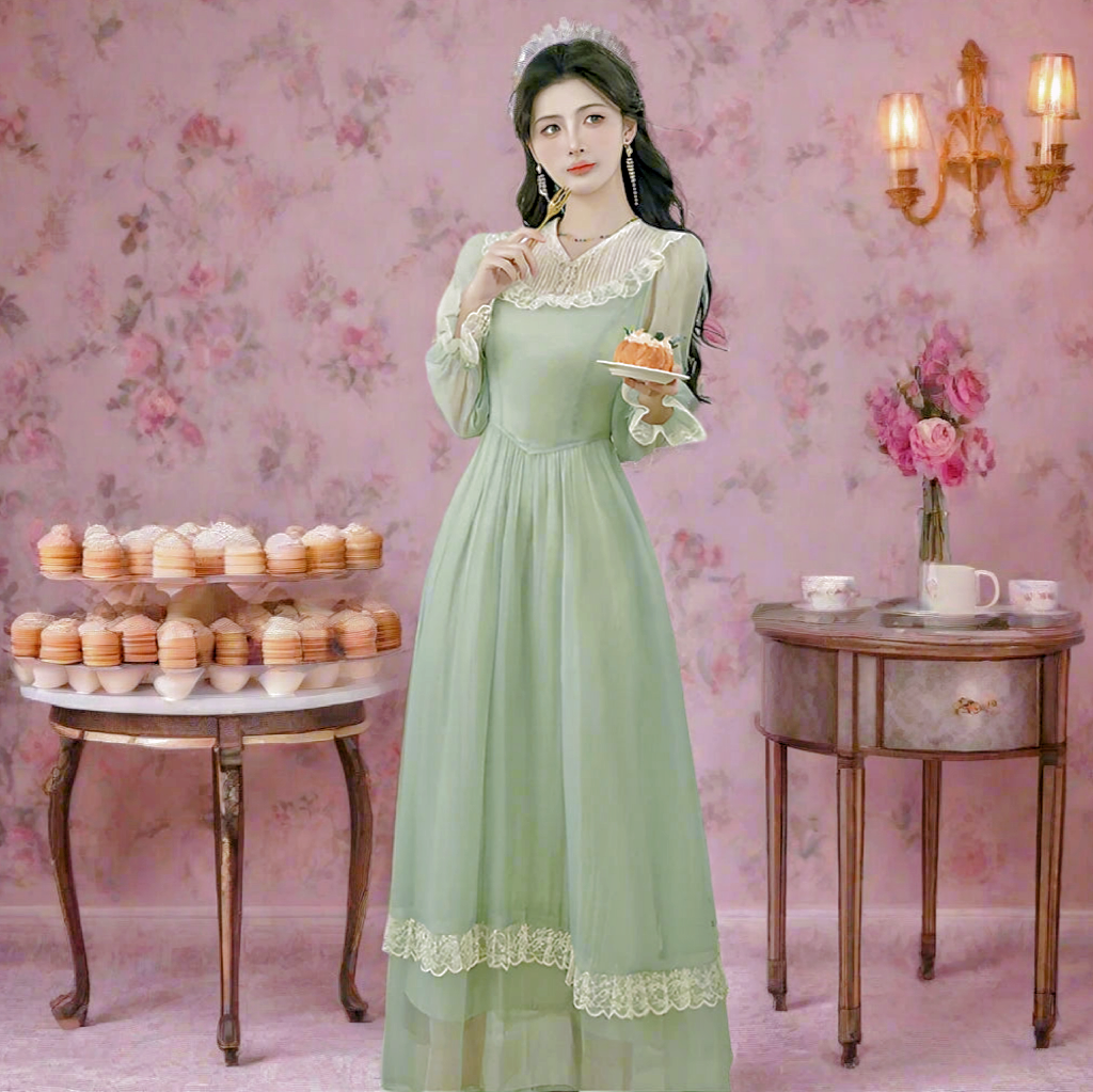 Honey & Lime Meadow Vintage-Inspired Princesscore Dress