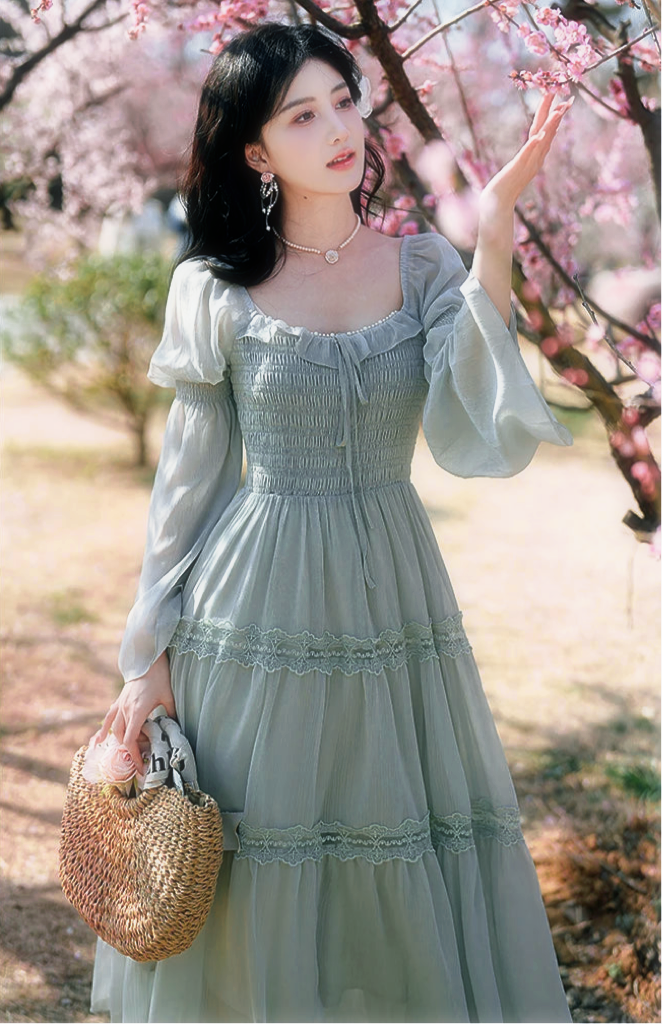 Sakura Matcha Fairycore Dress