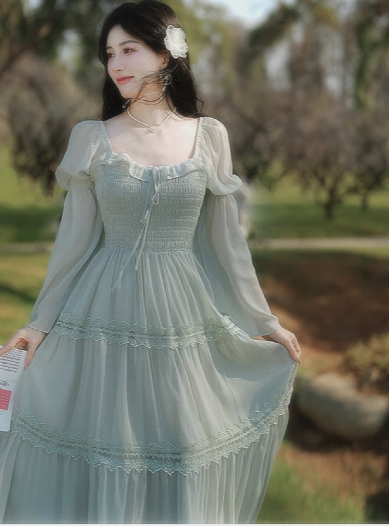 Sakura Matcha Fairycore Dress