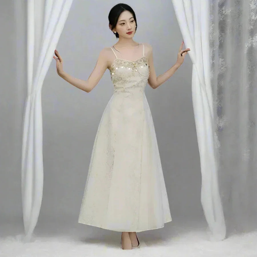 Adriata Pearl Chain Baroque Royalcore Dress