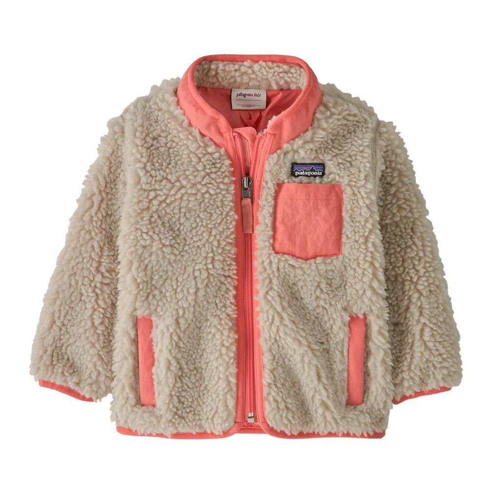 Patagonia Baby Retro-X® Fleece Jacket in Natural w/ Sparkle Pink
